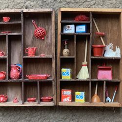 Vintage Kelly And Howard Mini Dollhouse Shelves 2