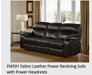 Brand New Leather Power Recliner With Power Headrests