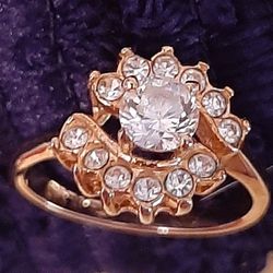 Thailand CZ Wedding Ring Gold Plated Size 8