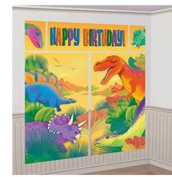 🆕 Dinosaur Prehistoric Giant Scene Setter Wall Decoration Birthday Party