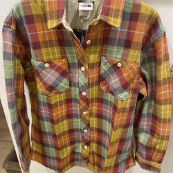 NWT WOMENS THE NORTH FACE VALLEY TWILL FLANNEL PLAID BUTTON SHIRT SZ M
