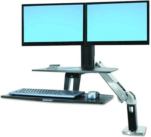 Ergotron WorkFit-A, Dual Monitor Sit/Stand Desk with bonus TallUserKit 97-615