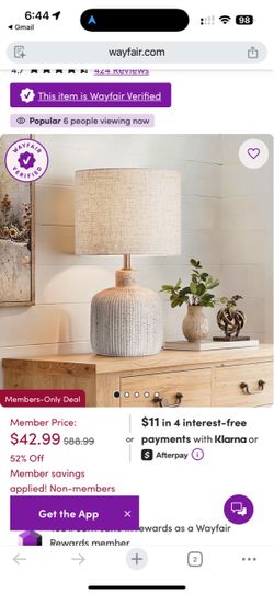 Textured Ceramic Table Lamp with Linen Shade