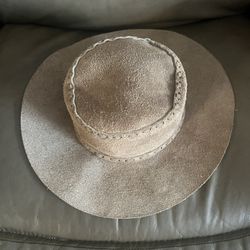 Vintage suede, leather women’s hat