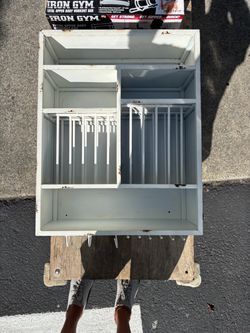 White metal wall mount Dish Cabinet