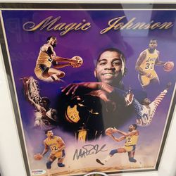 Magic Johnson Signed 8x10 LA Lakers Photo PSA