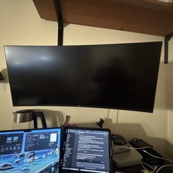 LG 38” Wide Monitor + Wall Arm Mount