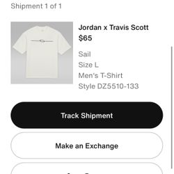 Sail Jordan X Travis Scott Tee shirt