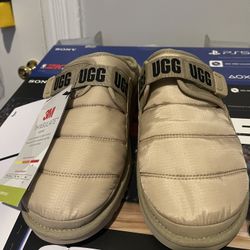 UGG Dune LTA Slide Lamb Fur Sandal Mens 11 Desert Sand Brown Slipper 3M Insulate