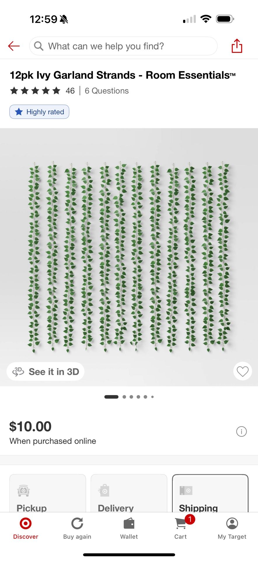 Ivy Garland Strand Decoration 