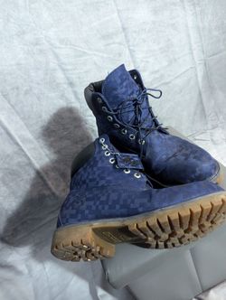 Timberland Jacquard Navy Casual Boots Men Size 9 Timberland Lace Up Blue Boots for Men for Sale | Shop New  main image 2