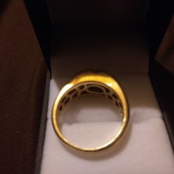 Esmeralda stone ring 14 k