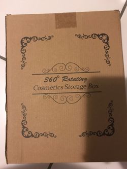 360 degrees rotating cosmetics storage box (white)