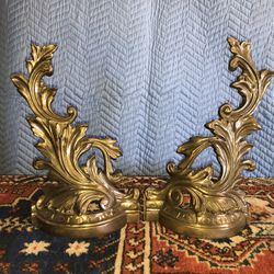 Louis XVI Style Andirons Old English Finish 