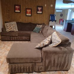 Brown Sectional 3 Pieces 