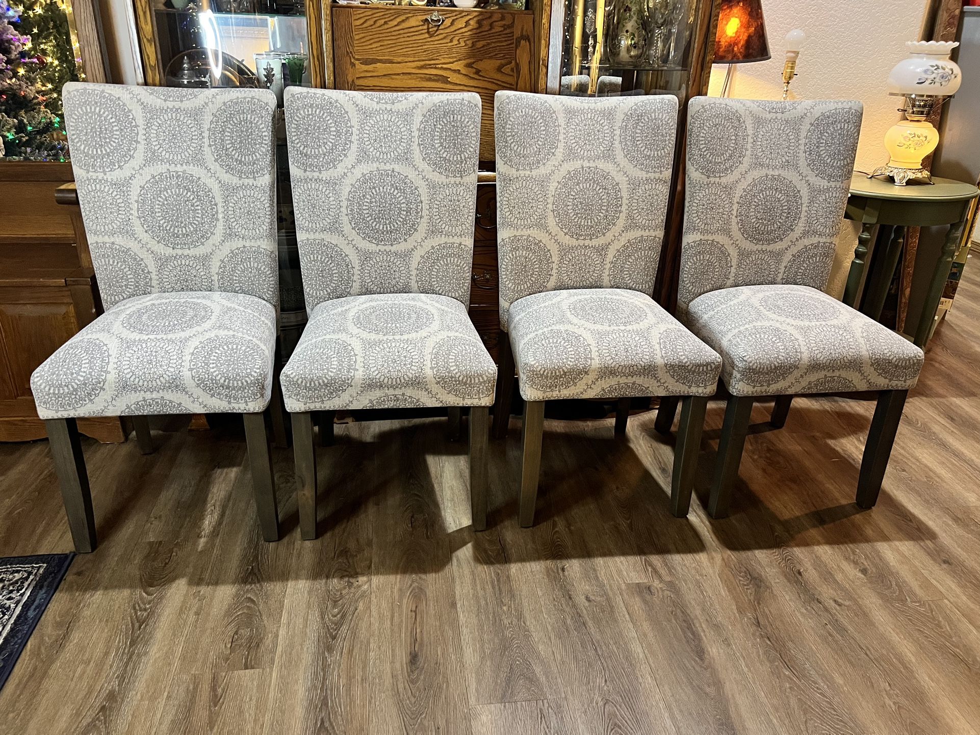 Upholstered Dining Chair Set, New Like Condition