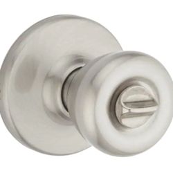 Kwikset Tylo Satin Nickel Bed/Bath Featuring Microban Antimicrobial Technology Door Knob with Lock @U3-450