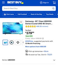 Samsung 65” u800H
