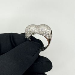 18 Karat White Gold Diamond Ring 2.50ctw Size 7.25 9.9 Grams