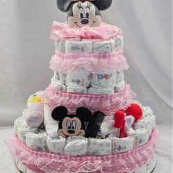 Mini mouse diaper cake