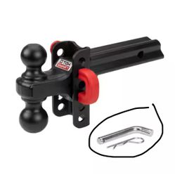 TowSmart X-Mount Adjustable Hitch Dual Ball Mount, 3 1/4" Drop, 10,000 lb (Red U-Pin) @tools-298