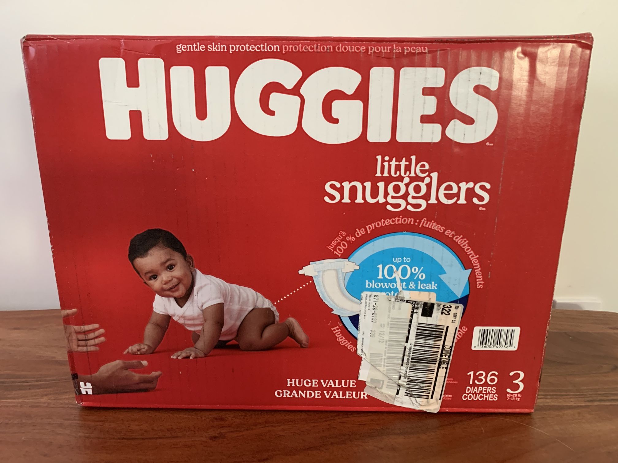 New Unopened Size 3 Huggies Little Snuggers Baby Diapers 136 Disposable Diapers
