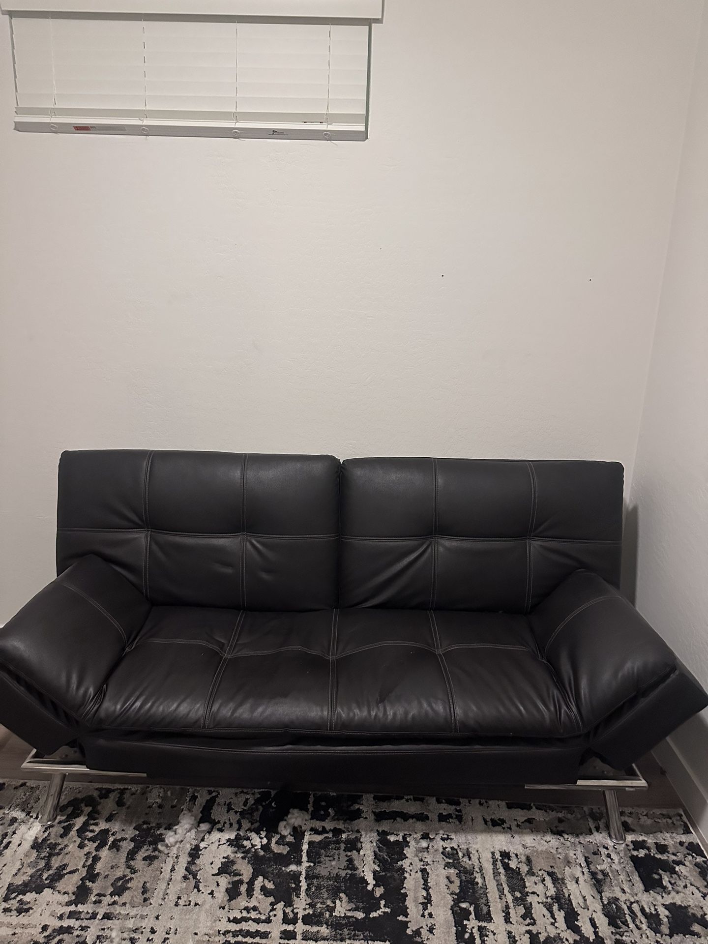 Black Leather Futon