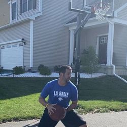 Goaliath 54 inch in ground basketball hoop, adjustable basketball court