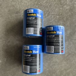 3 PACK OF 3M SCOTCHBLUE 0.94 IN X 60 YDS ORIGINAL MULTI- SURFACE PAINTERS TAPE (6 ROLLS)