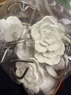 Rose Shower Curtain Hooks