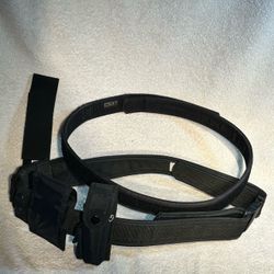 Black Tactical Duty Belt with Pouches