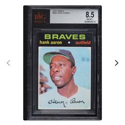 1971 topps #400 hank aaron bvg 8.5