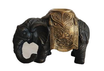 Indian Antique Bronze Elephant Statue Ornate Brass Saddle