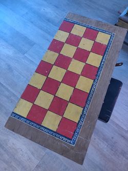 Large Wood Handmade Vintage Chess 