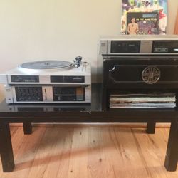 Mid century Accent / Stereo Table Solid Wood 