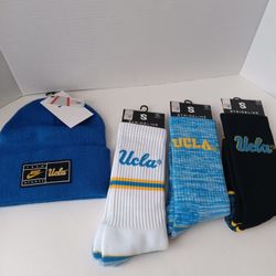 UCLA Bruins Nike Beanie And Strideline Crew Socks Bundle