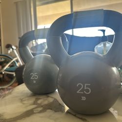 2 25 Lb Kettle Bells. 