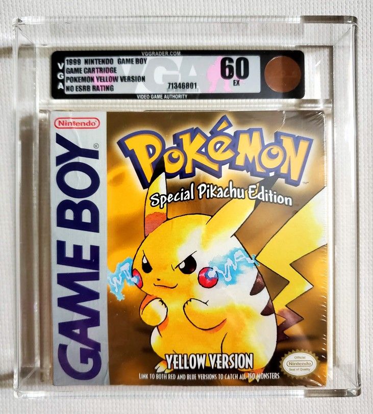 POKEMON YELLOW Special Pikachu VGA 60 Nintendo Game Boy 1999 No ESRB Sealed