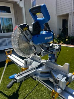 Kobalt 10” Dual-Bevel Sliding Miter Saw + DeWalt Heavy-Duty Stand