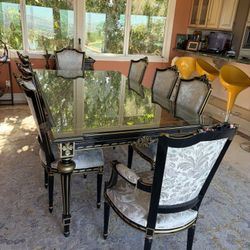 Italian Dining Room Three-Piece Sofa, Three Tables 8 Chairs