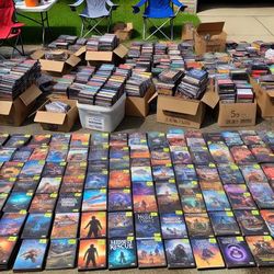 huge DVD collection , some Blu Ray and a few VHS