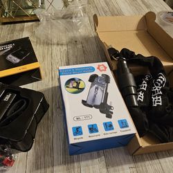 Bike kit with lock, light and phone holder