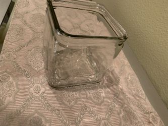 Square glass candle jar