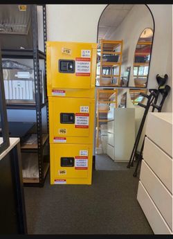 New OSHA Standard Yellow 17"×17"×18" Flammable Safety Cabinet 11 Gal Cold-Rolled Steel