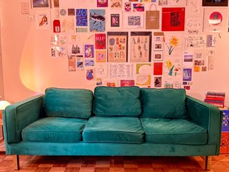 Velvet green couch