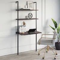 2 Shelf Industrial Wall Mount Ladder Desk. 