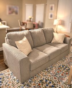 Large Gray Corduroy Couch - LIKE NEW