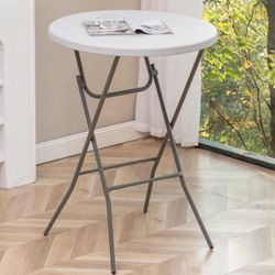 HIGH BOYS, 32" BAR TABLE, FOLDING, WHITE, 44" HIGH.