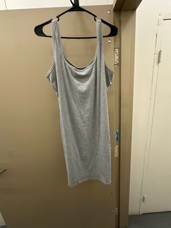 Gray Ribbed Sleeveless Mini Dress