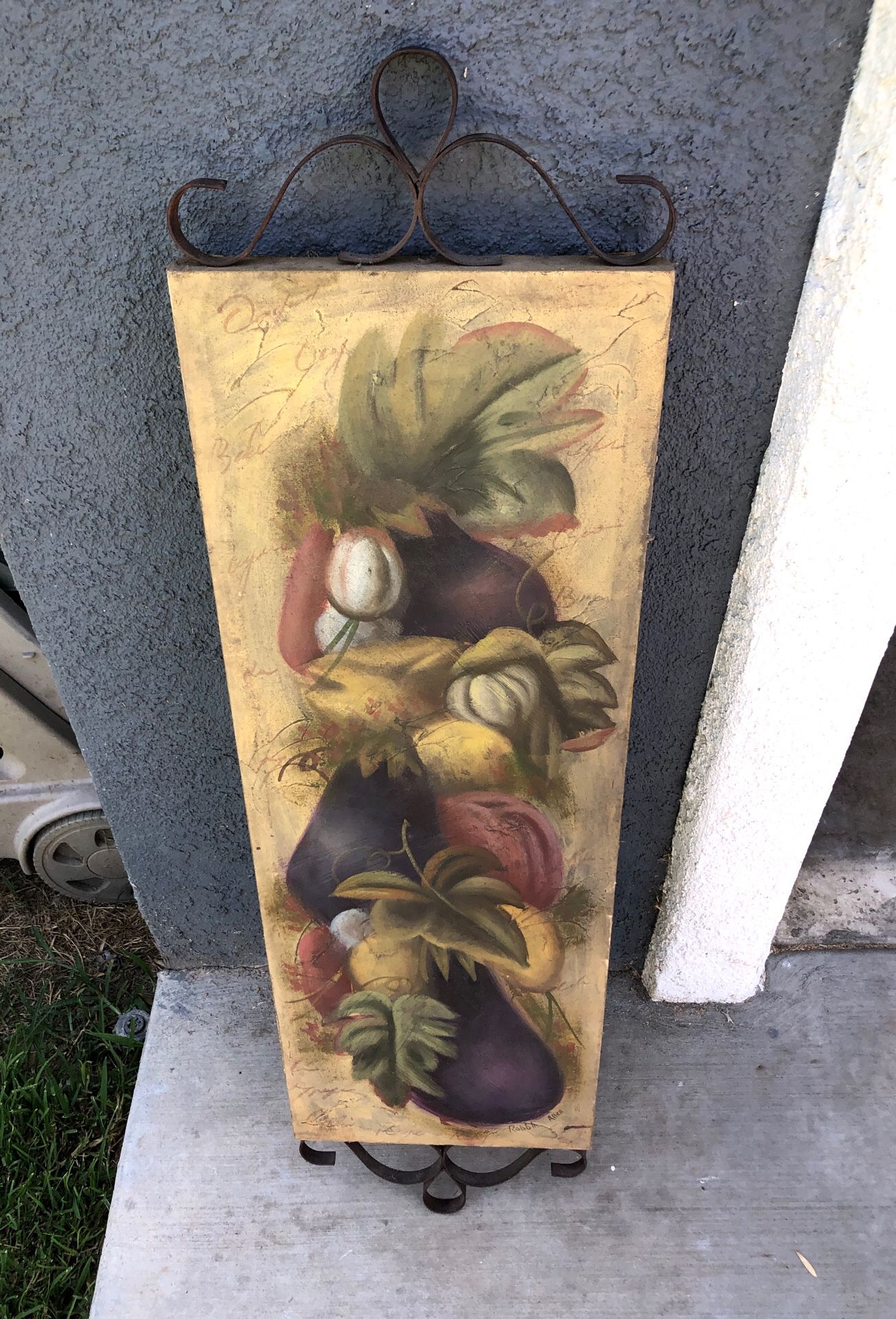 Home interiors fruit wall frame canvas